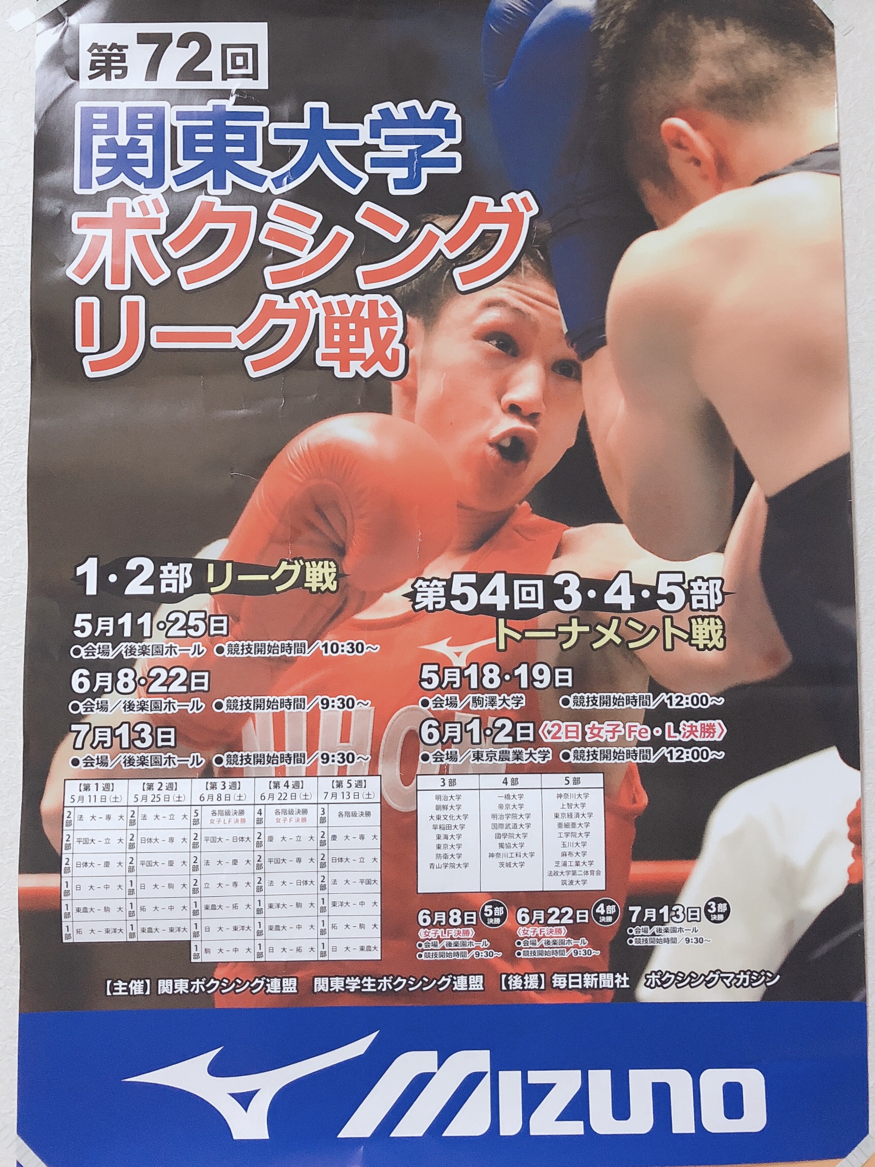 第72回関東大学ボクシングリーグ戦